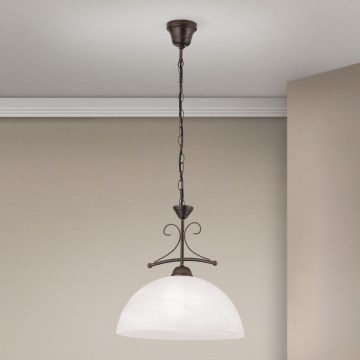 Suspension à chaîne RULA 1xE27/40W/230V Ø 35 cm blanc/bronze