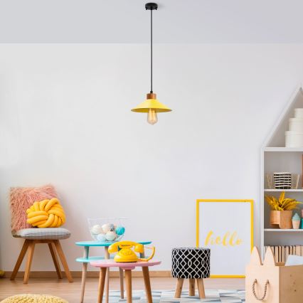 Suspension à cordon MANAVGAT 1xE27/40W/230V jaune/marron
