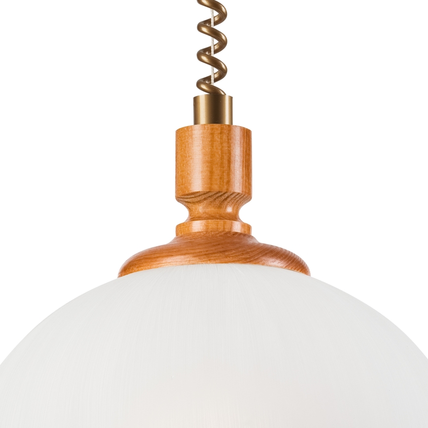 Suspension à hauteur réglable RAMONA 1xE27/60W/230V beige/marron/pin
