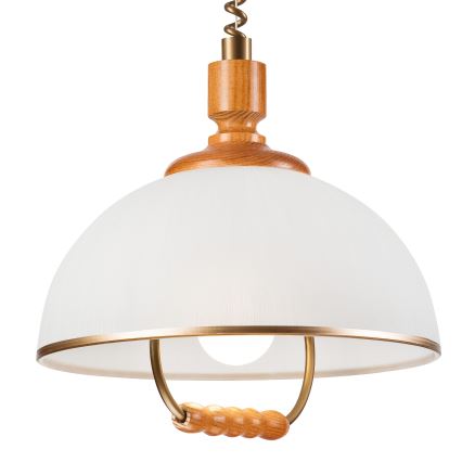 Suspension à hauteur réglable RAMONA 1xE27/60W/230V beige/marron/pin