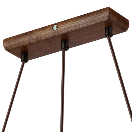 Suspension AIDA sur câble 3x E27, 60 W, 230 V, chêne/noyer