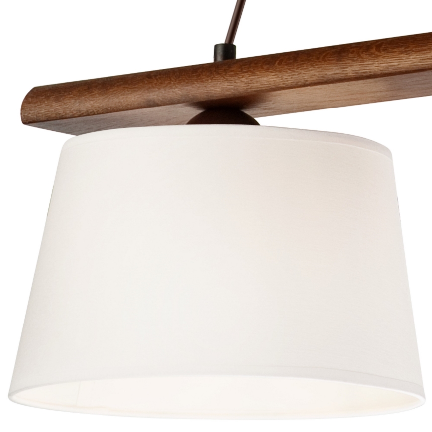 Suspension AIDA sur câble, 3x E27/60W/230V, Ø 25 cm, chêne/noyer