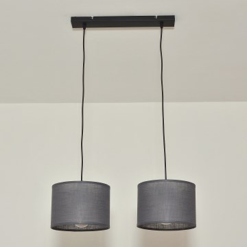 Suspension ALBA sur câble 2xE27/15W/230V gris