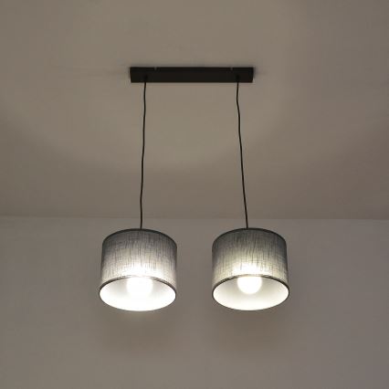 Suspension ALBA sur câble 2xE27/15W/230V gris