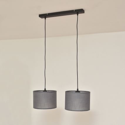 Suspension ALBA sur câble 2xE27/15W/230V gris