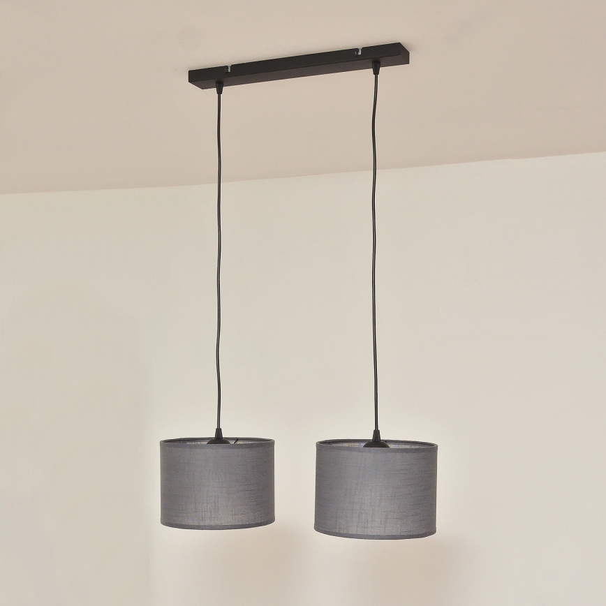 Suspension ALBA sur câble 2xE27/15W/230V gris