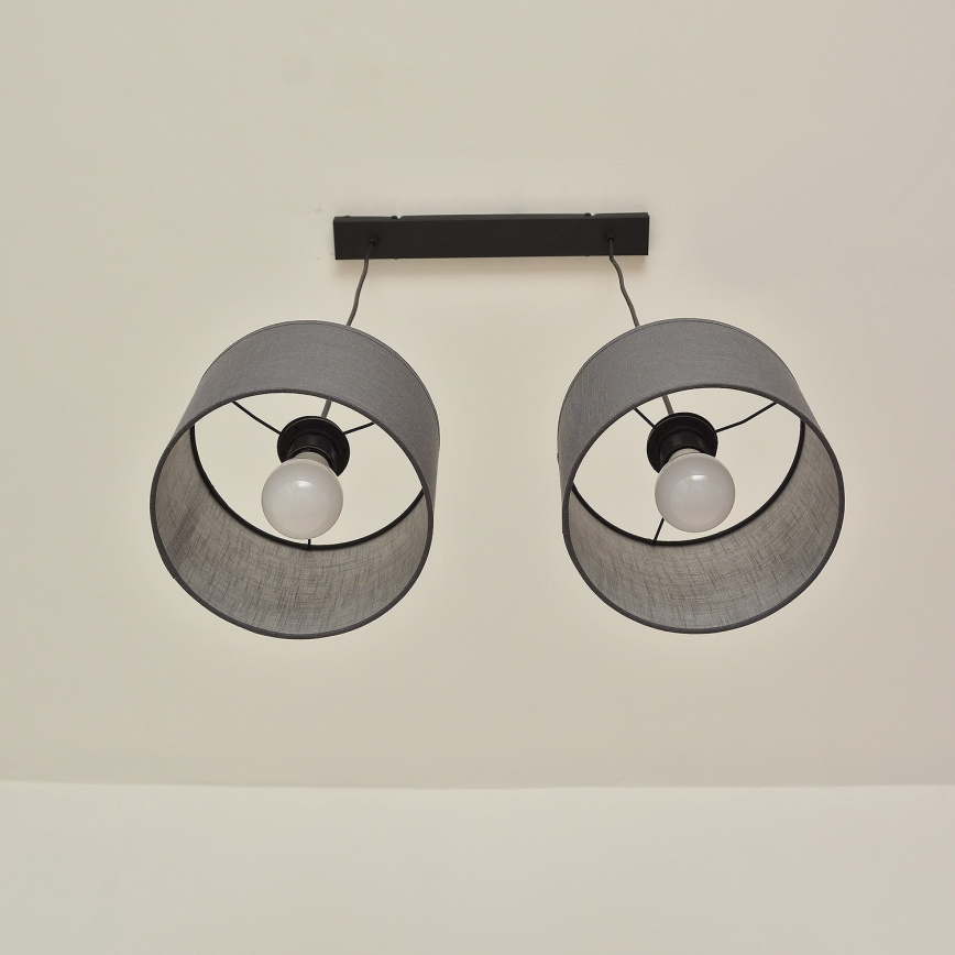 Suspension ALBA sur câble 2xE27/15W/230V gris