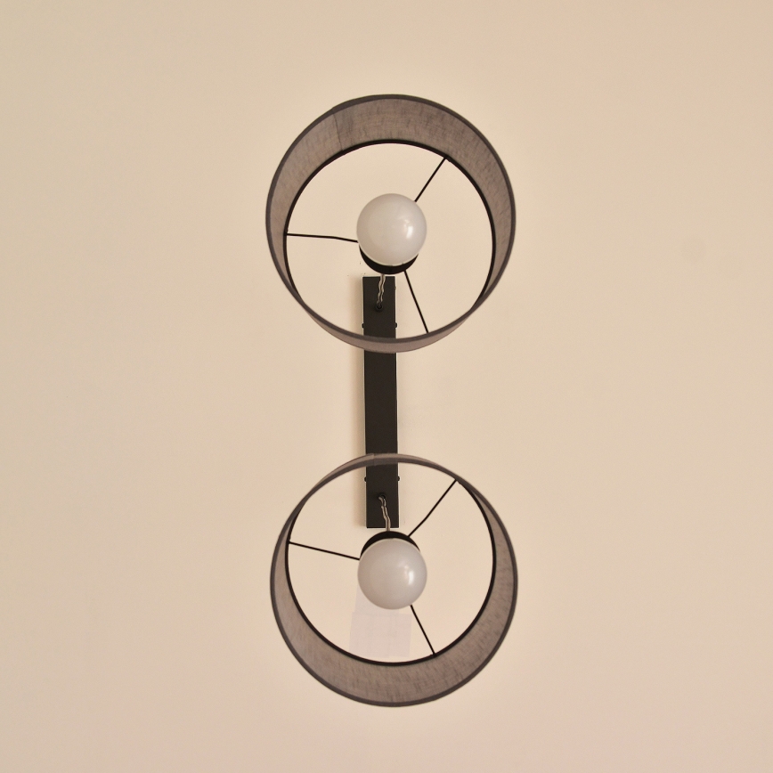Suspension ALBA sur câble 2xE27/15W/230V gris