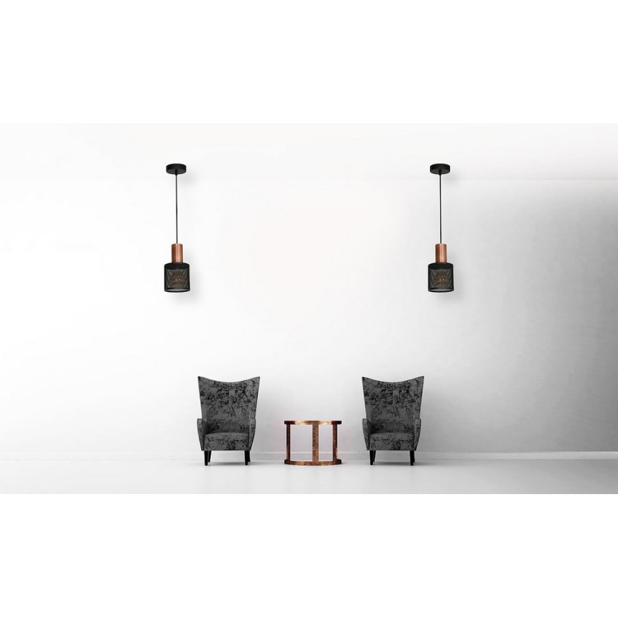 Suspension avec fil ARES BLACK 1xE27/60W/230V