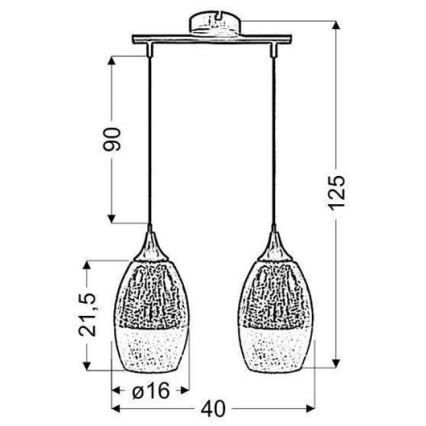 Suspension avec fil CELIA 2xE27/60W/230V