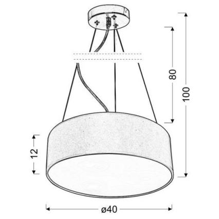 Suspension avec fil KIOTO 3xE27/40W/230V