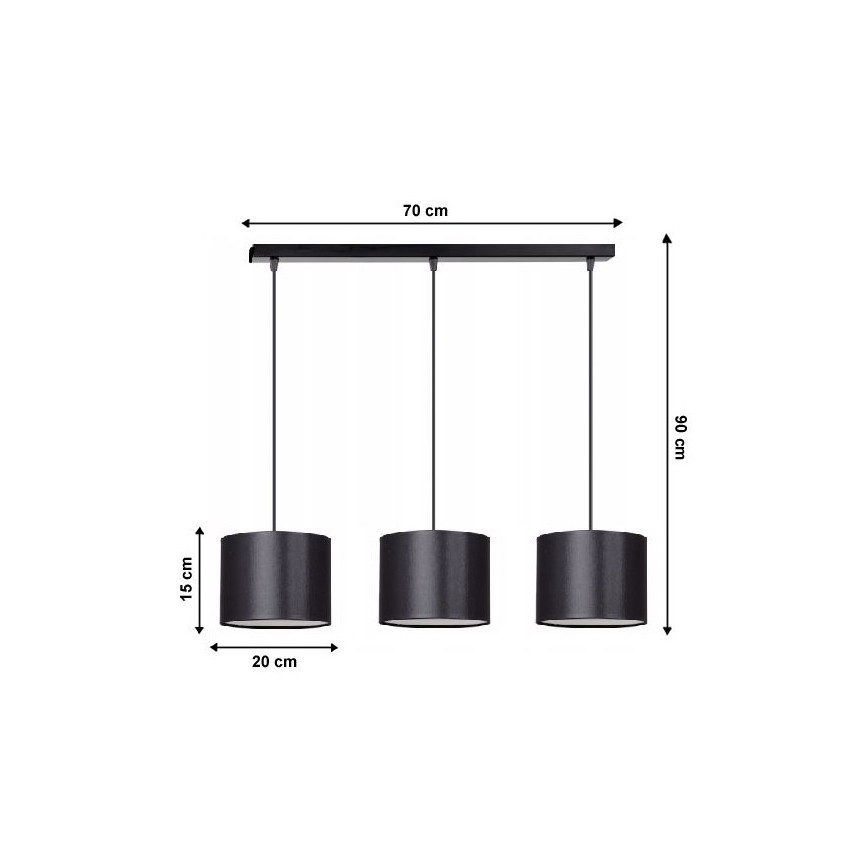 Suspension avec fil TUZ 3xE27/60W/230V