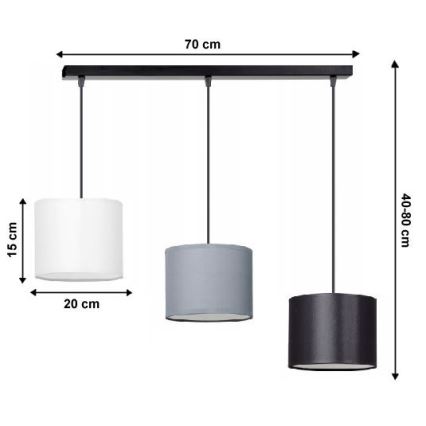 Suspension avec fil TUZ 3xE27/60W/230V