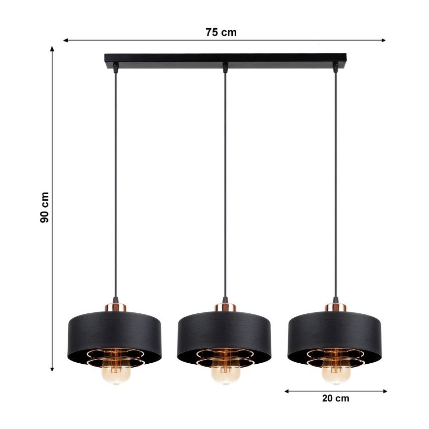 Suspension avec fil VEST 3xE27/60W/230V