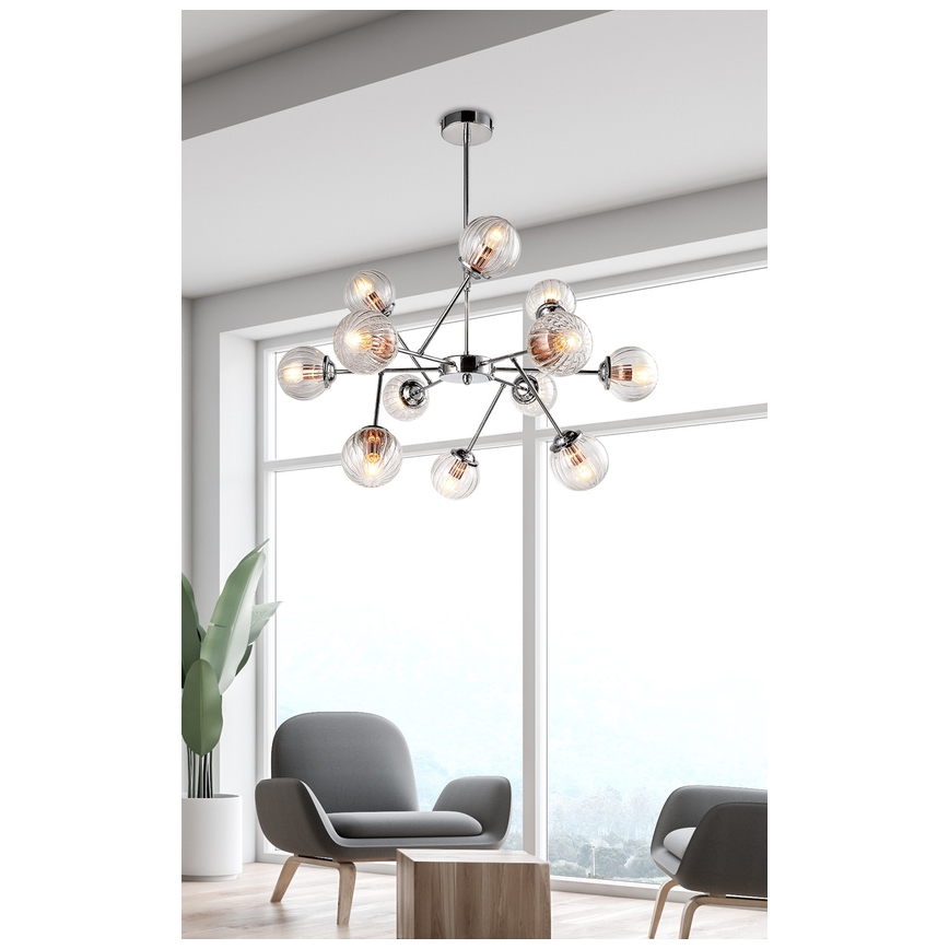Suspension avec tige BEST 12xE14/40W/230V