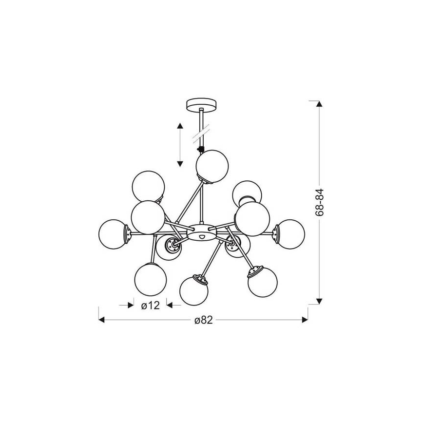 Suspension avec tige BEST 12xE14/40W/230V