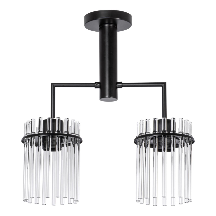 Suspension-barre 2xE27/60W/230V noir/transparent