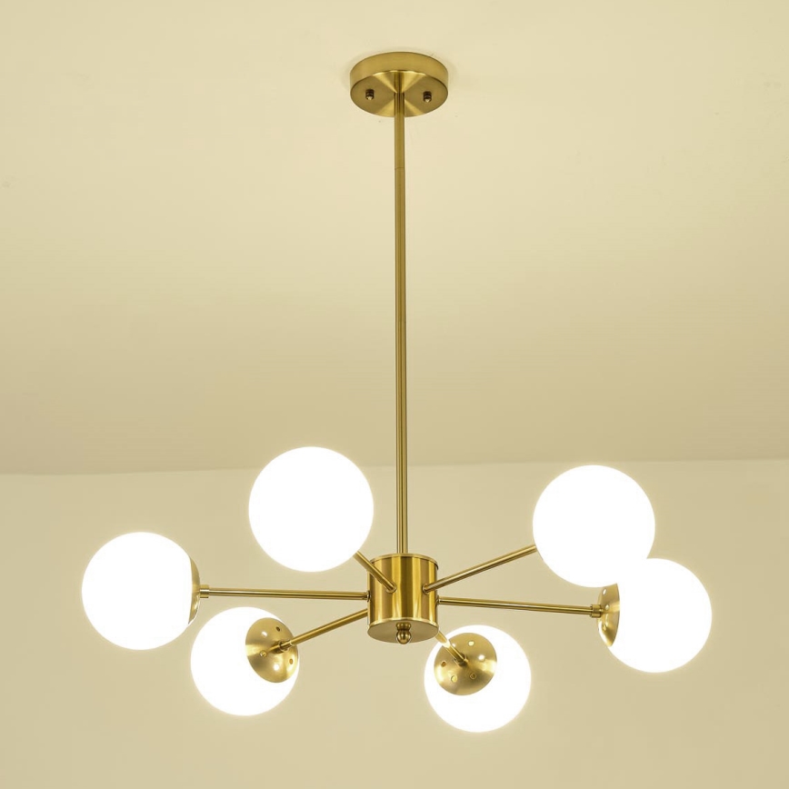 Suspension-barre 6xE27/40W/230V laiton