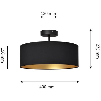 Suspension barre ALBA 3xE27/15W/230V noir/doré