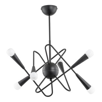 Suspension-barre APPER 6xE14/10W/230V noir