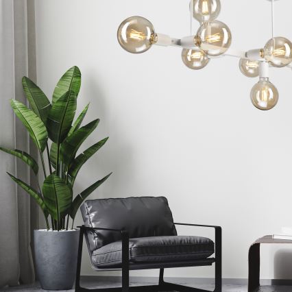 Suspension-barre ASTRID 8xE27/60W/230V blanc