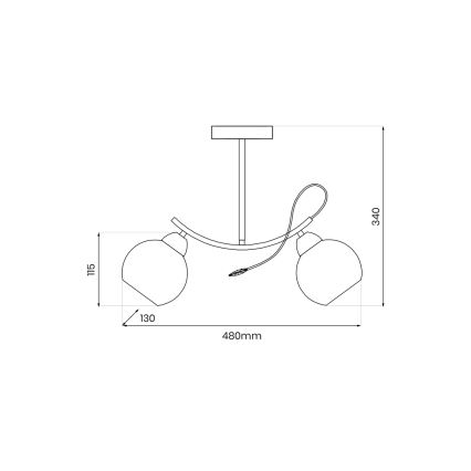 Suspension-barre CONNOR 2xE27/15W/230V chrome brillant/blanc