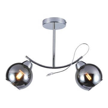 Suspension-barre CONNOR 2xE27/15W/230V chrome brillant/gris