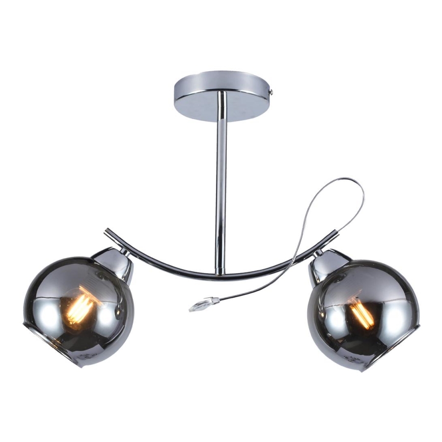 Suspension-barre CONNOR 2xE27/15W/230V chrome brillant/gris