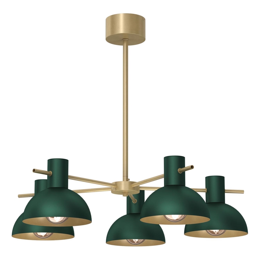 Suspension-barre ESTATE MINI 5xE27/15W/230V vert