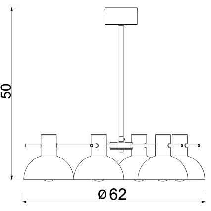 Suspension-barre ESTATE MINI 5xE27/15W/230V vert