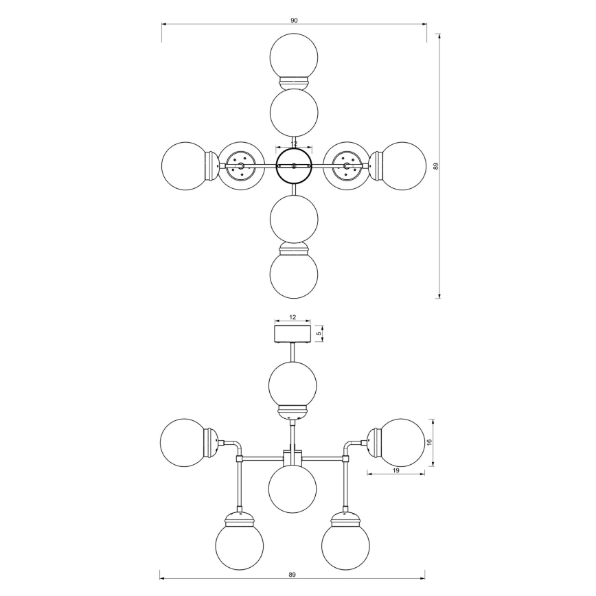Suspension barre HYDRO 8xE14/60W/230V