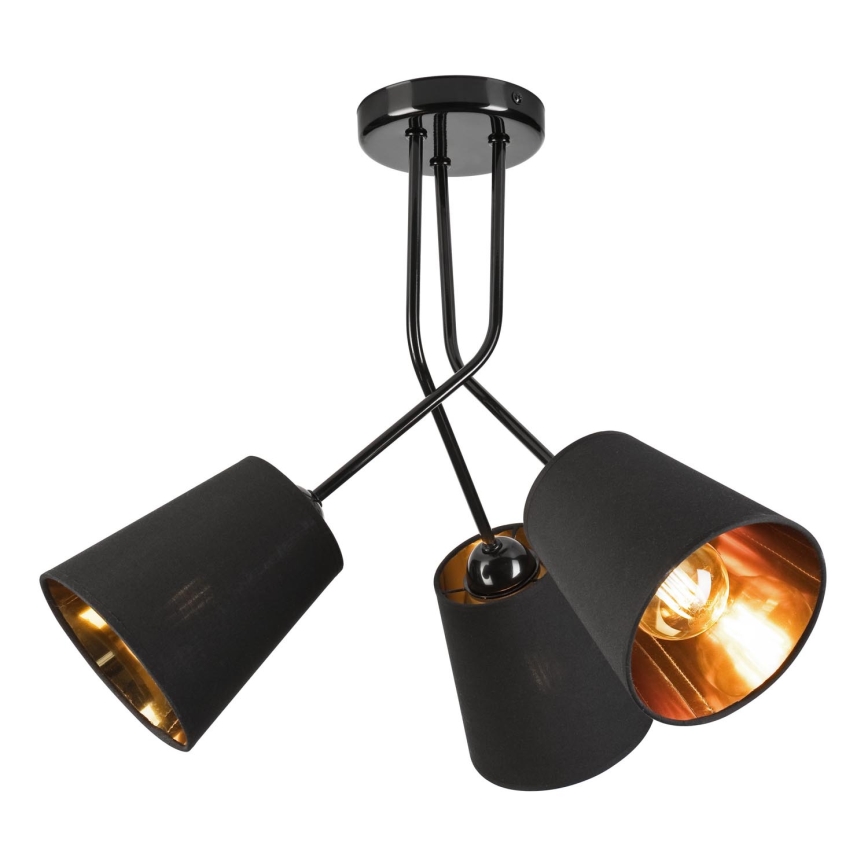 Suspension-barre IRMA 3xE27/15W/230V noir