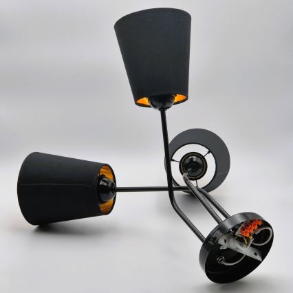Suspension-barre IRMA 3xE27/15W/230V noir