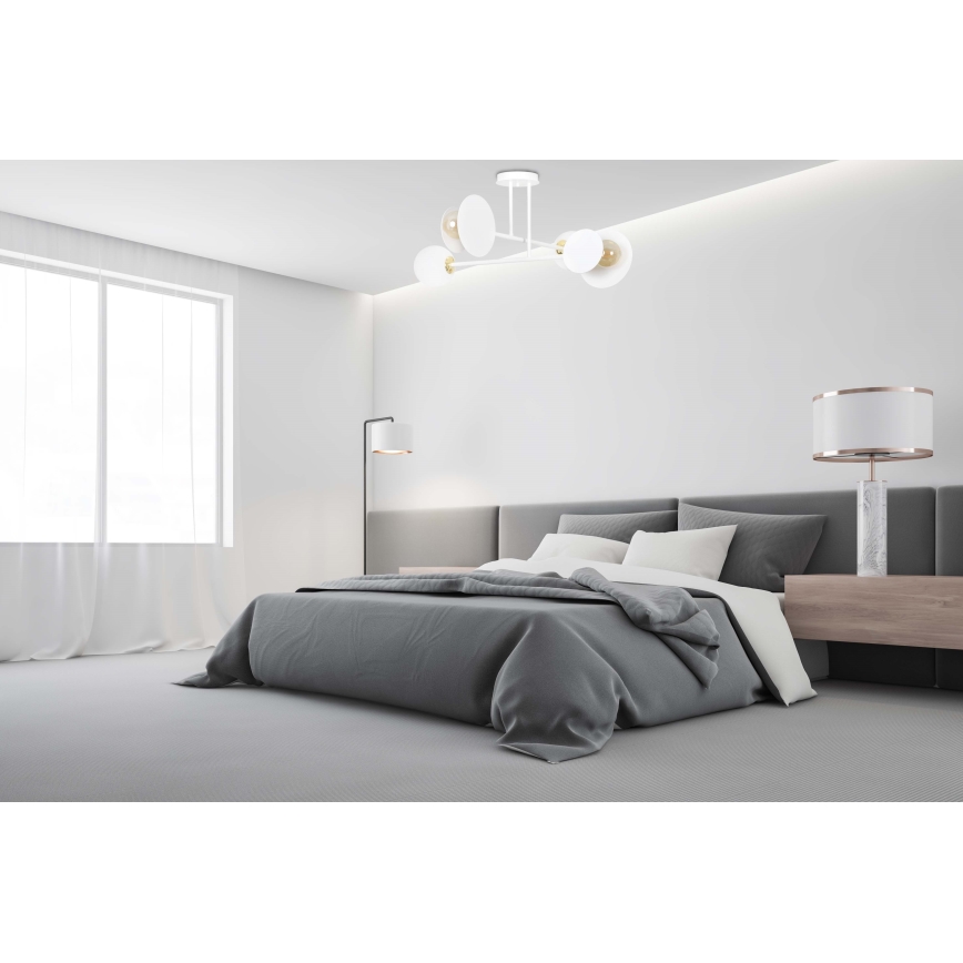 Suspension-barre MINERVA 2xE27/15W + 2xE14/10W/230V blanc