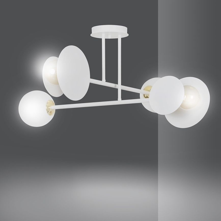 Suspension-barre MINERVA 2xE27/15W + 2xE14/10W/230V blanc