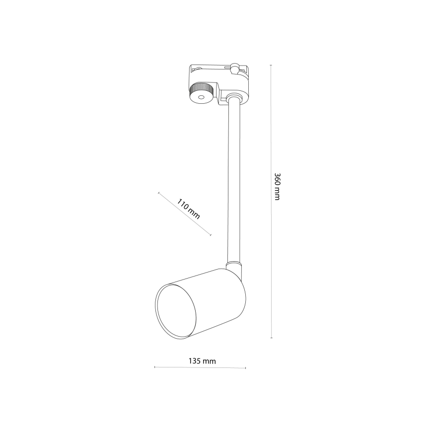 Suspension-barre pour système de rail monophasé TOP 1xGU10/10W/230V doré/noir