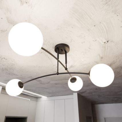 Suspension-barre PREGOS 4xE14/10W/230V noir