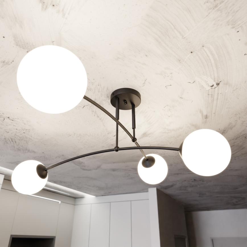 Suspension-barre PREGOS 4xE14/10W/230V noir