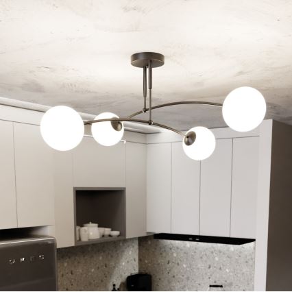 Suspension-barre PREGOS 4xE14/10W/230V noir