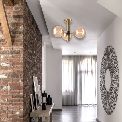 Suspension-barre ROLLO 3xG9/5W/230V doré/fumé beige