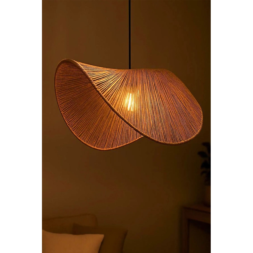 Suspension BOHO sur câble 1xE27/40W/230V en raphia