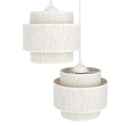 Suspension BOHO sur câble 2xE27/60W/230V blanche
