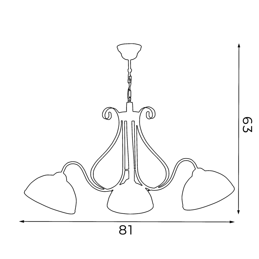 Suspension chaîne ANTICA 3xE27/60W/230V