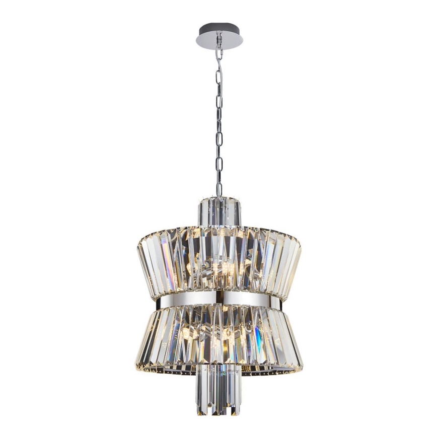 Suspension chaîne AURELIA 8xE14/40W/230V chrome mat