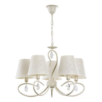 Suspension chaîne BALI 5xE14/10W/230V crème