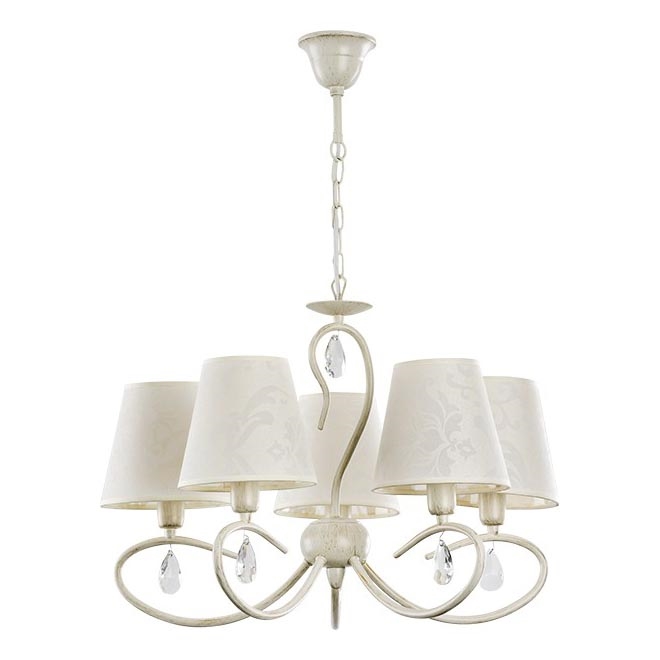 Suspension chaîne BALI 5xE14/10W/230V crème