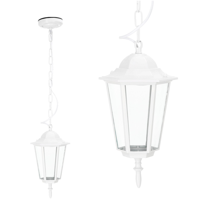 Suspension chaîne d'extérieur 1xE27/60W/230V IP44 blanc