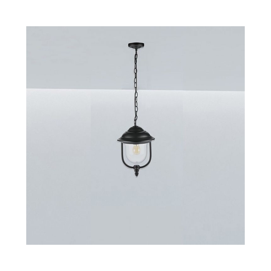 Suspension chaîne d'extérieur 1xE27/60W/230V IP44 noir