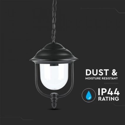 Suspension chaîne d'extérieur 1xE27/60W/230V IP44 noir