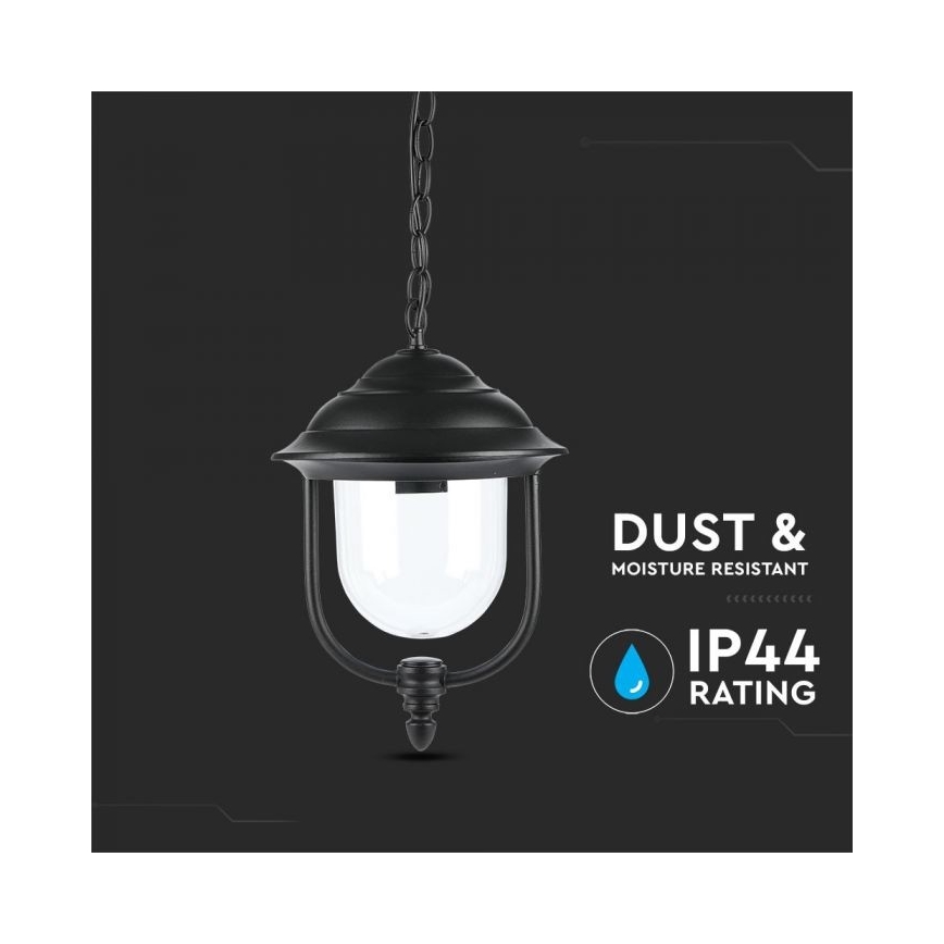 Suspension chaîne d'extérieur 1xE27/60W/230V IP44 noir